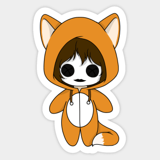 creepypasta masky fox costume doll Sticker